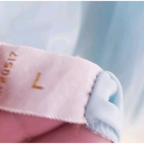 Vtg 60s Alice Maloof Women L Open Front Bed Jacket Flowy Blue Sheer Lacy Pegnoir - Picture 8 of 8